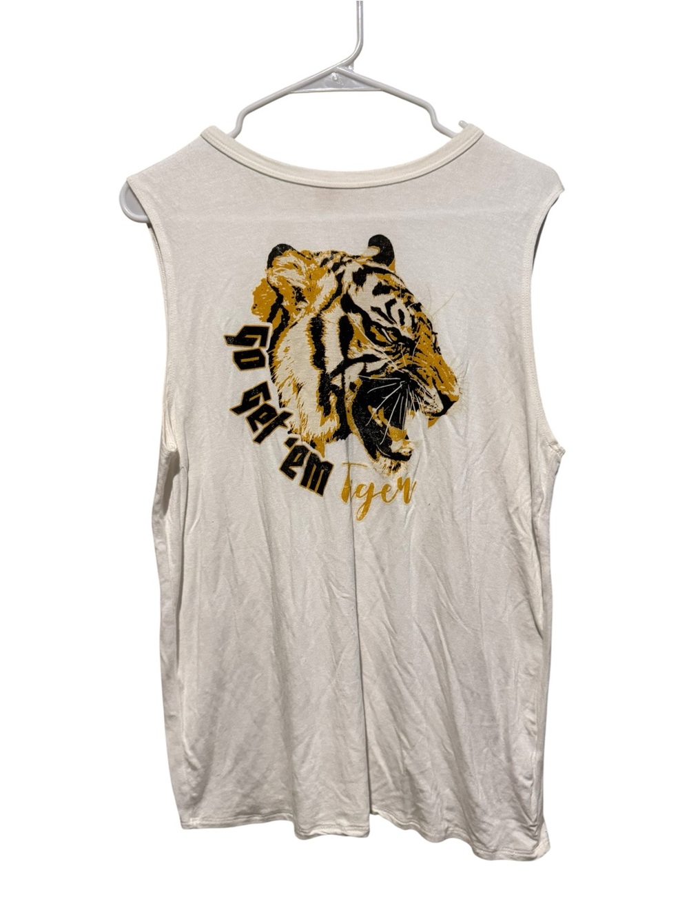 White Tiger Graphic Muscle Tee - White